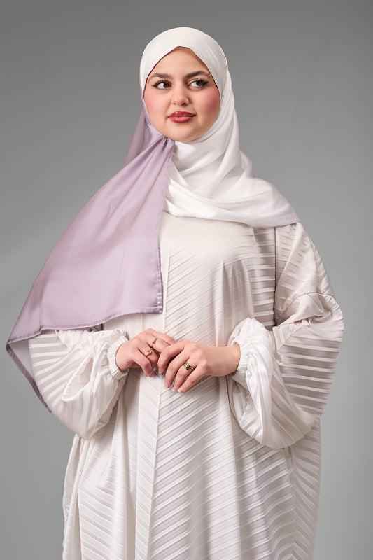 Cream to Dusty Rose pleated satin