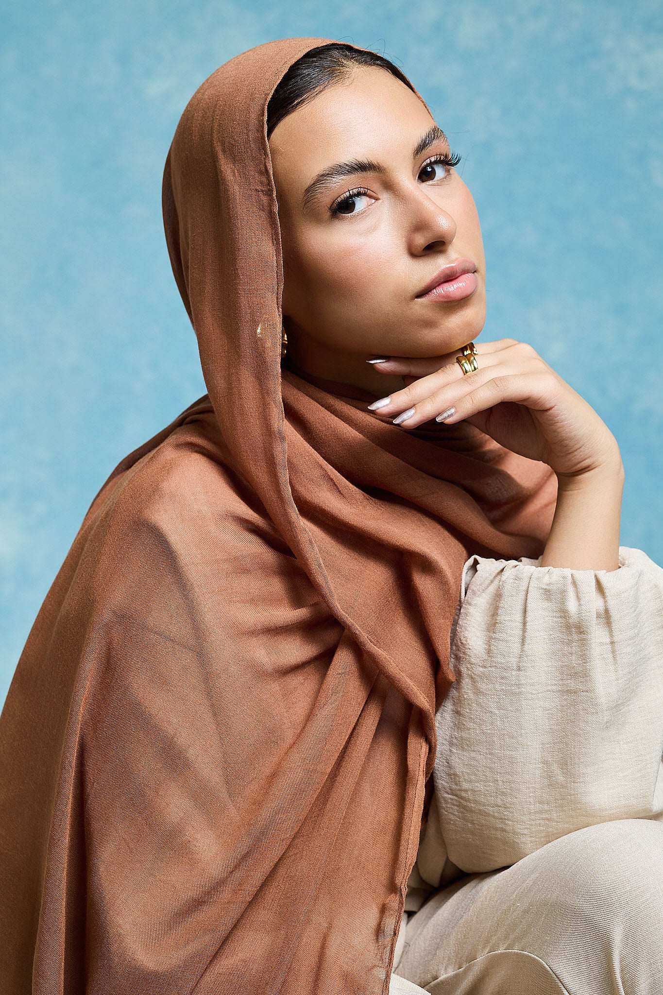 Caramel Linen scarves