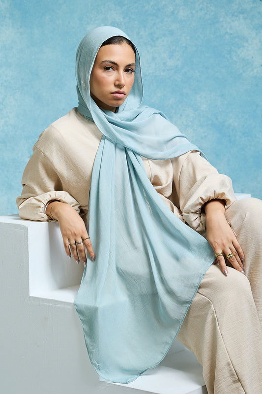 Pale Turquoise Linen scarves