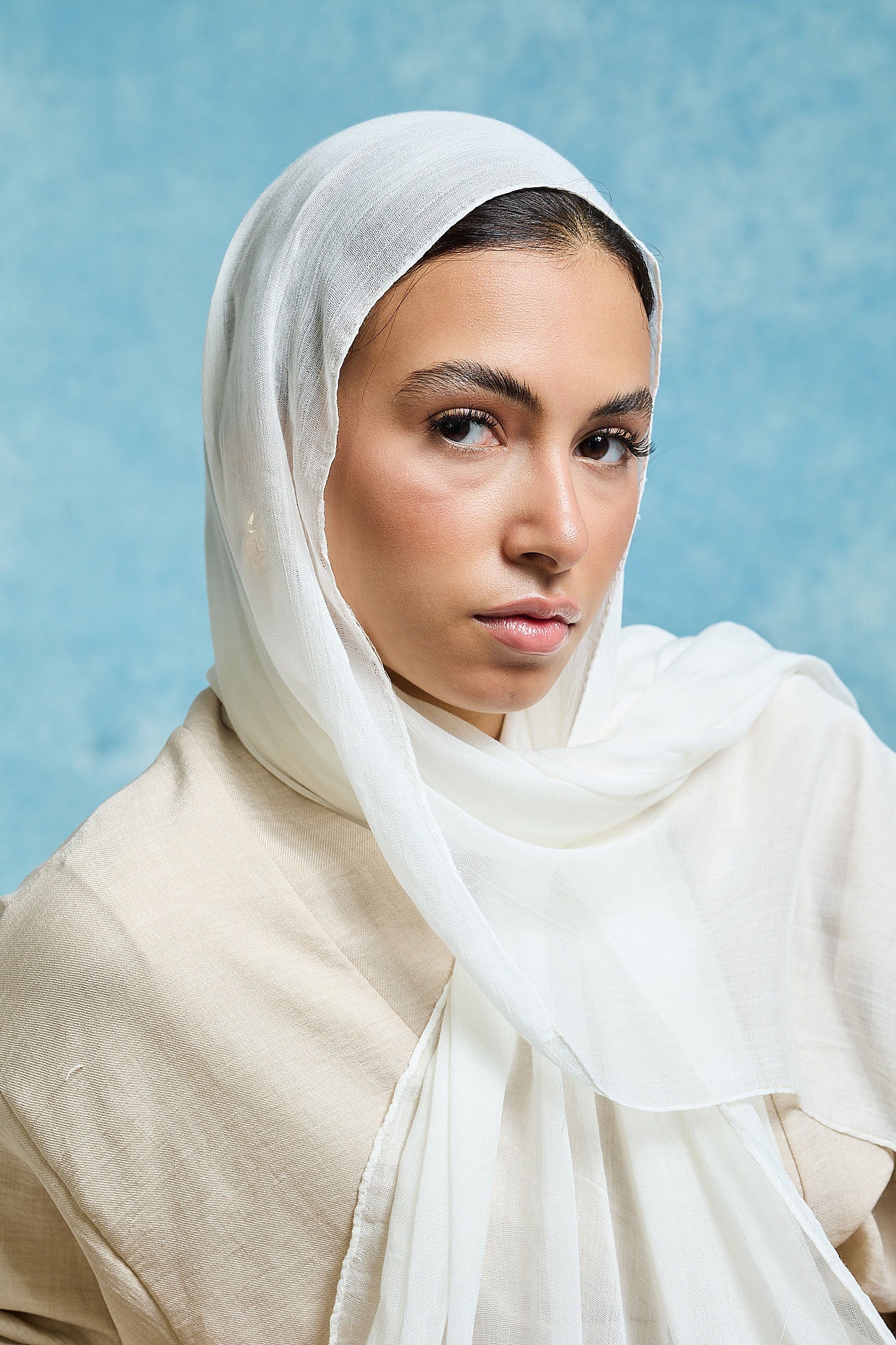 Warm White Linen scarves