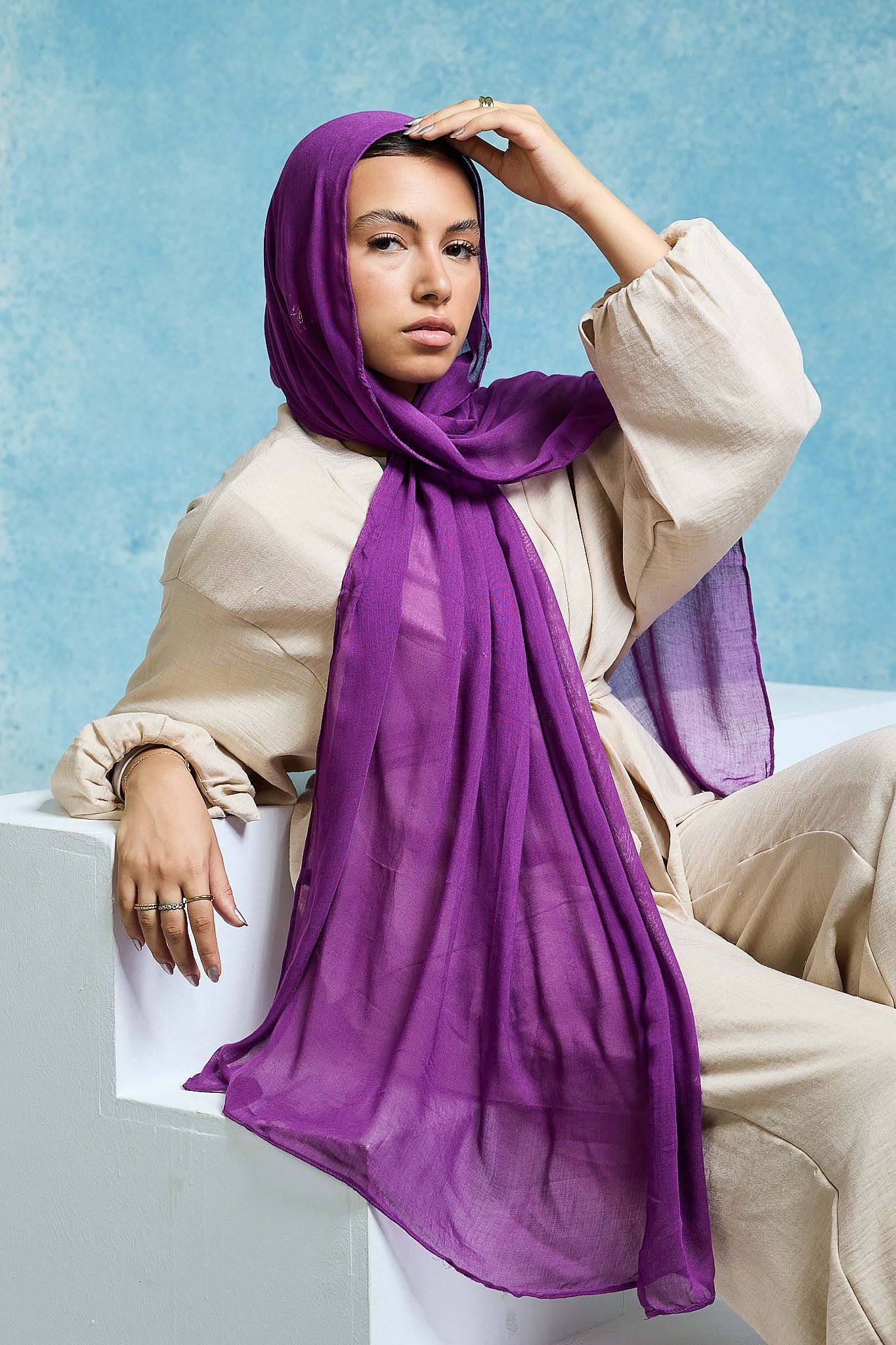 Purple Linen scarves