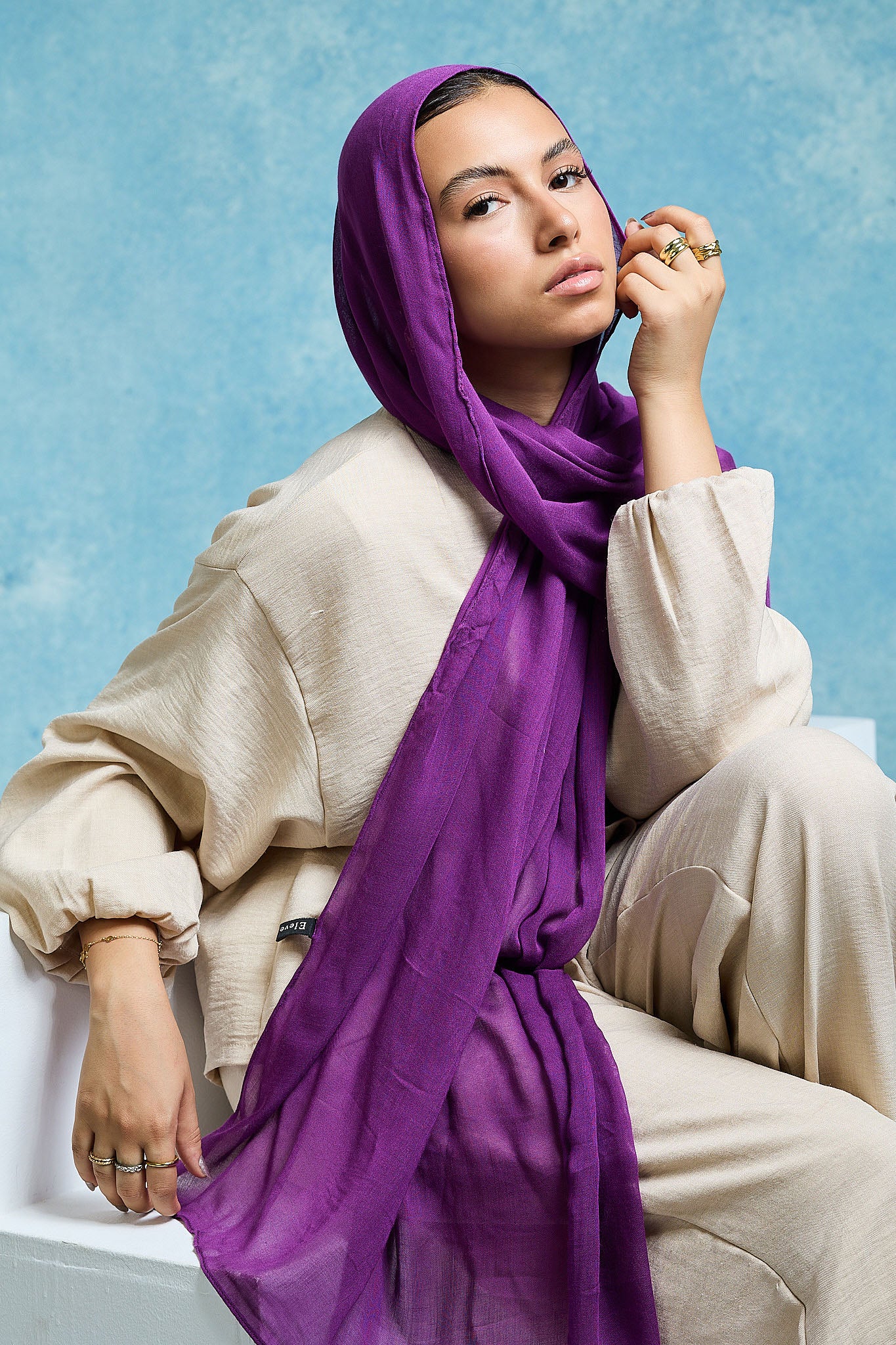 Purple Linen scarves