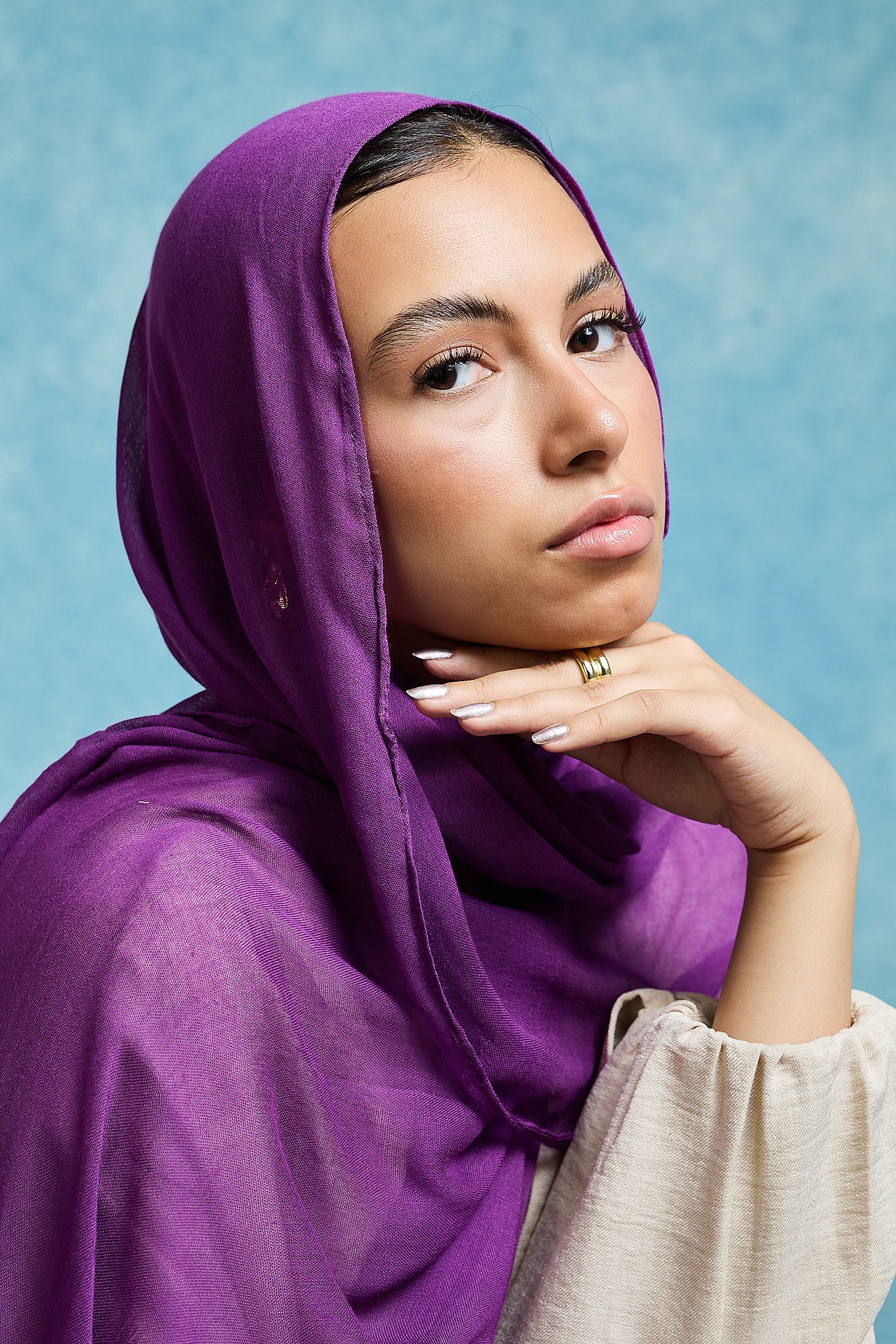 Purple Linen scarves