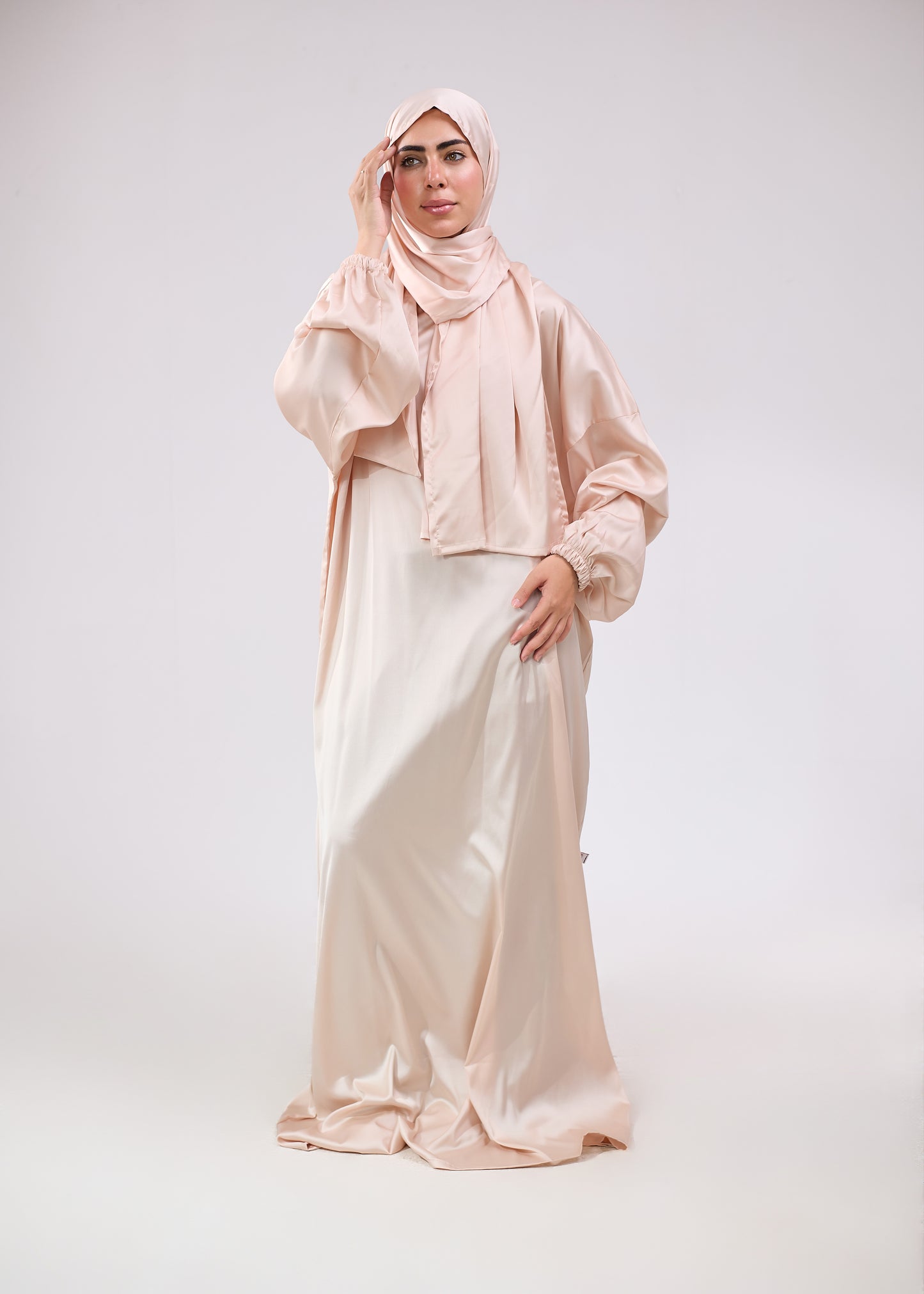 Plain Satin Nude Beige