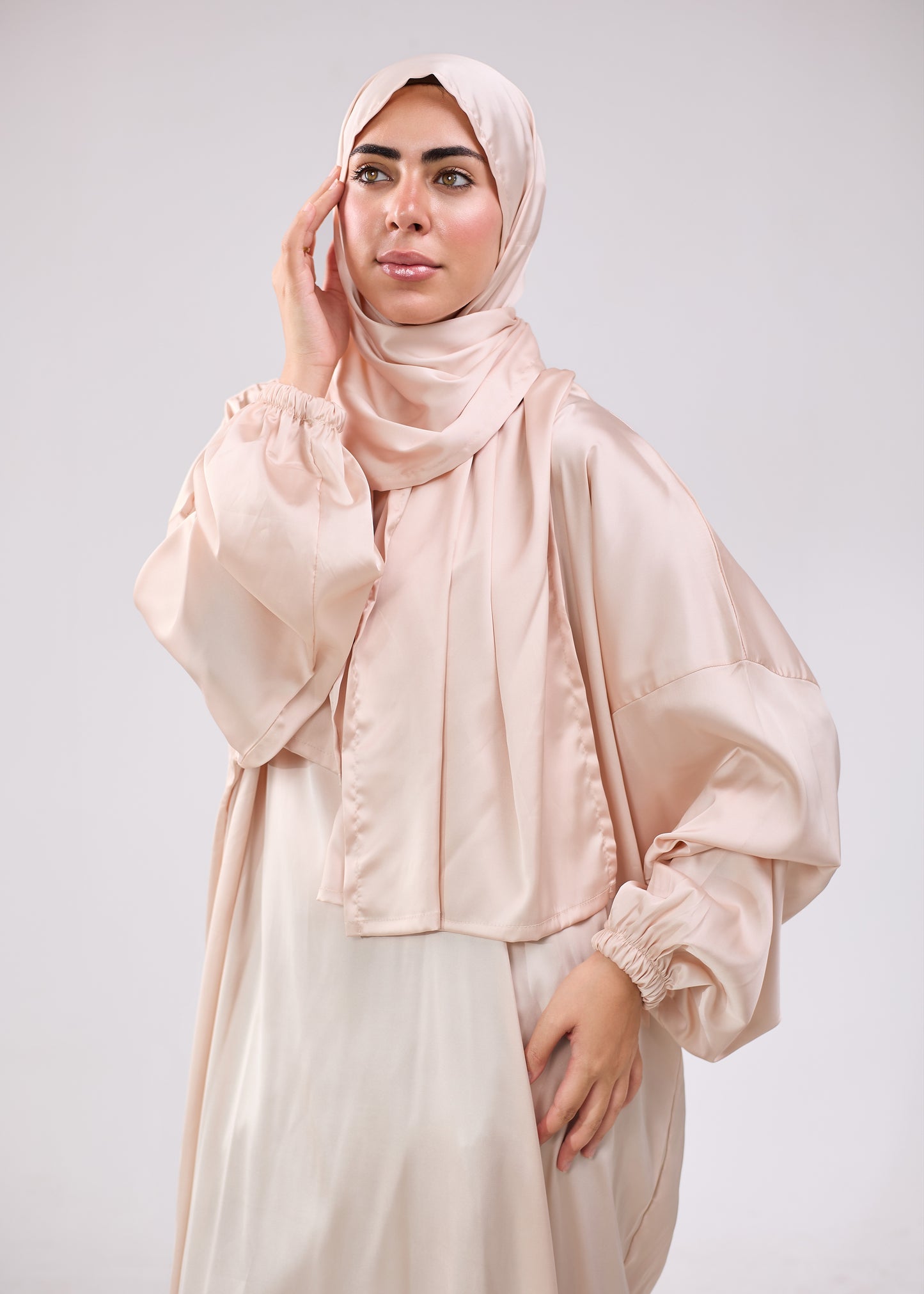 Plain Satin Nude Beige