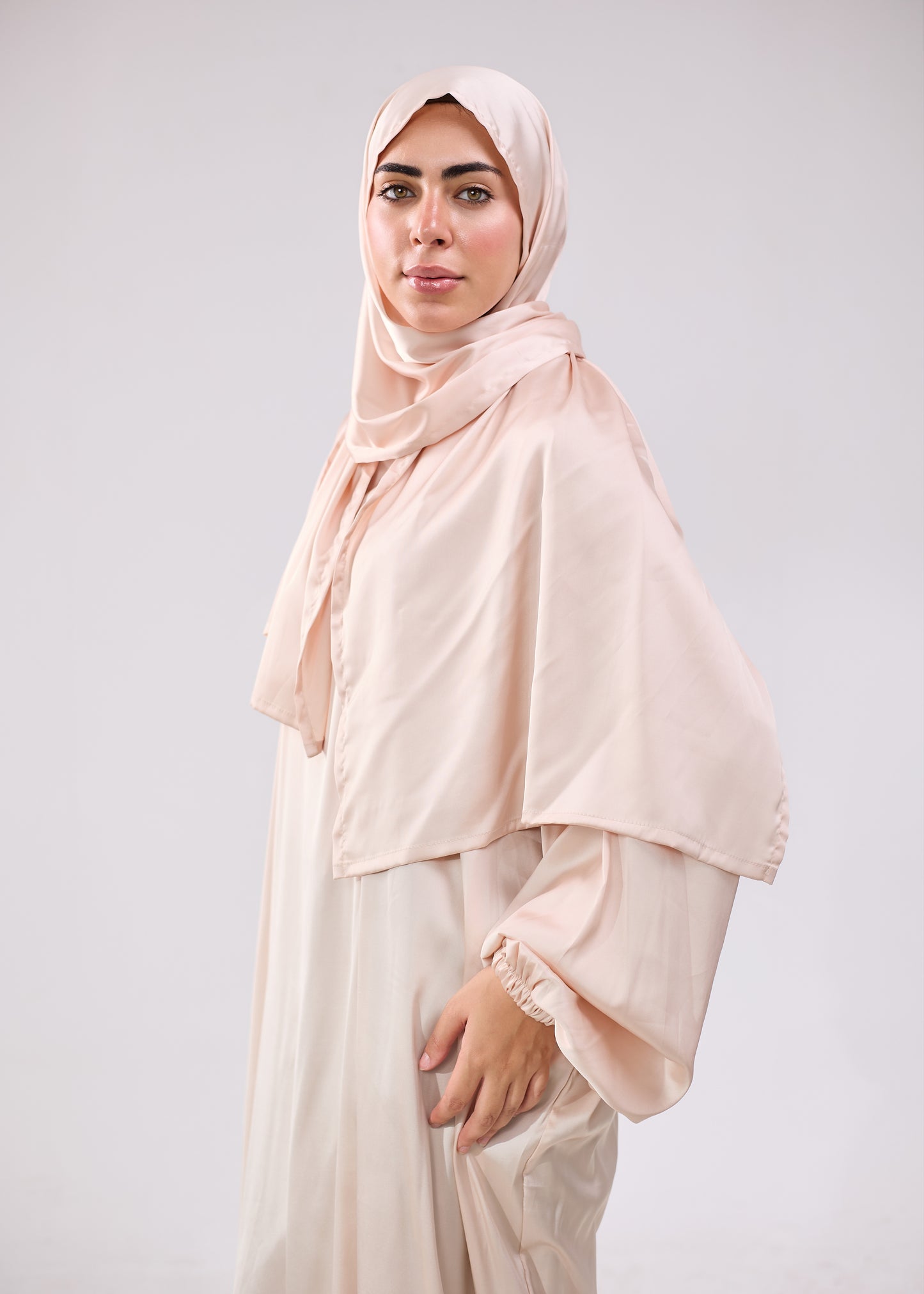Plain Satin Nude Beige