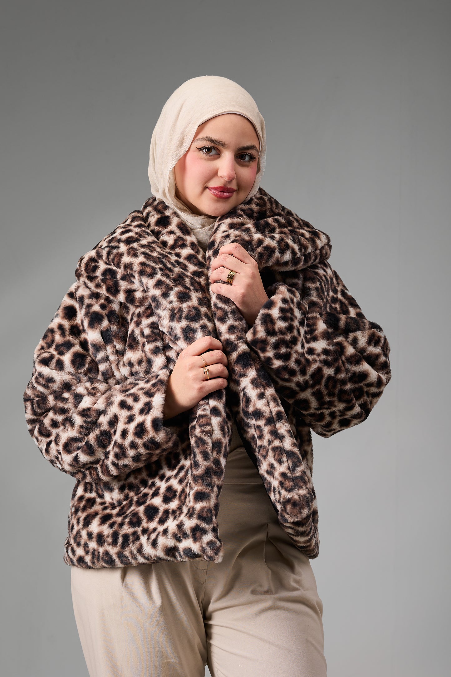 Leopard Faux Fur Crop