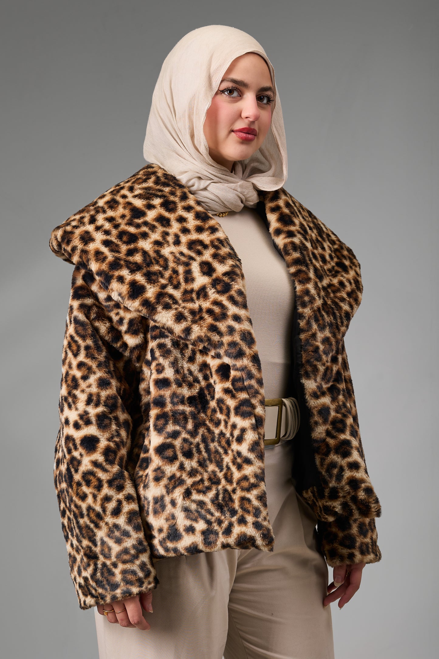 Leopard Faux Fur Crop