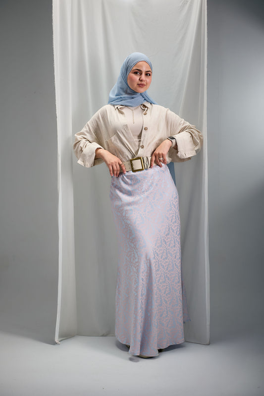 Luna Satin Maxi Skirt – High Waist Elegant Fit