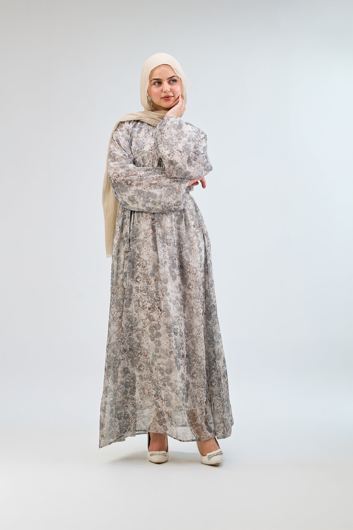 Grey Mist Chiffon Dress