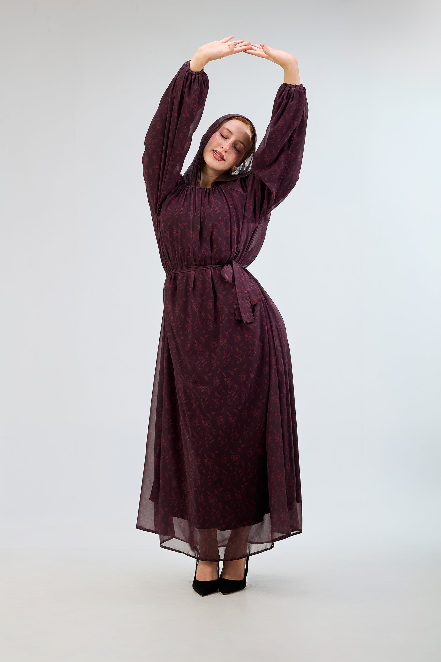 Royal Plum Chiffon Dress