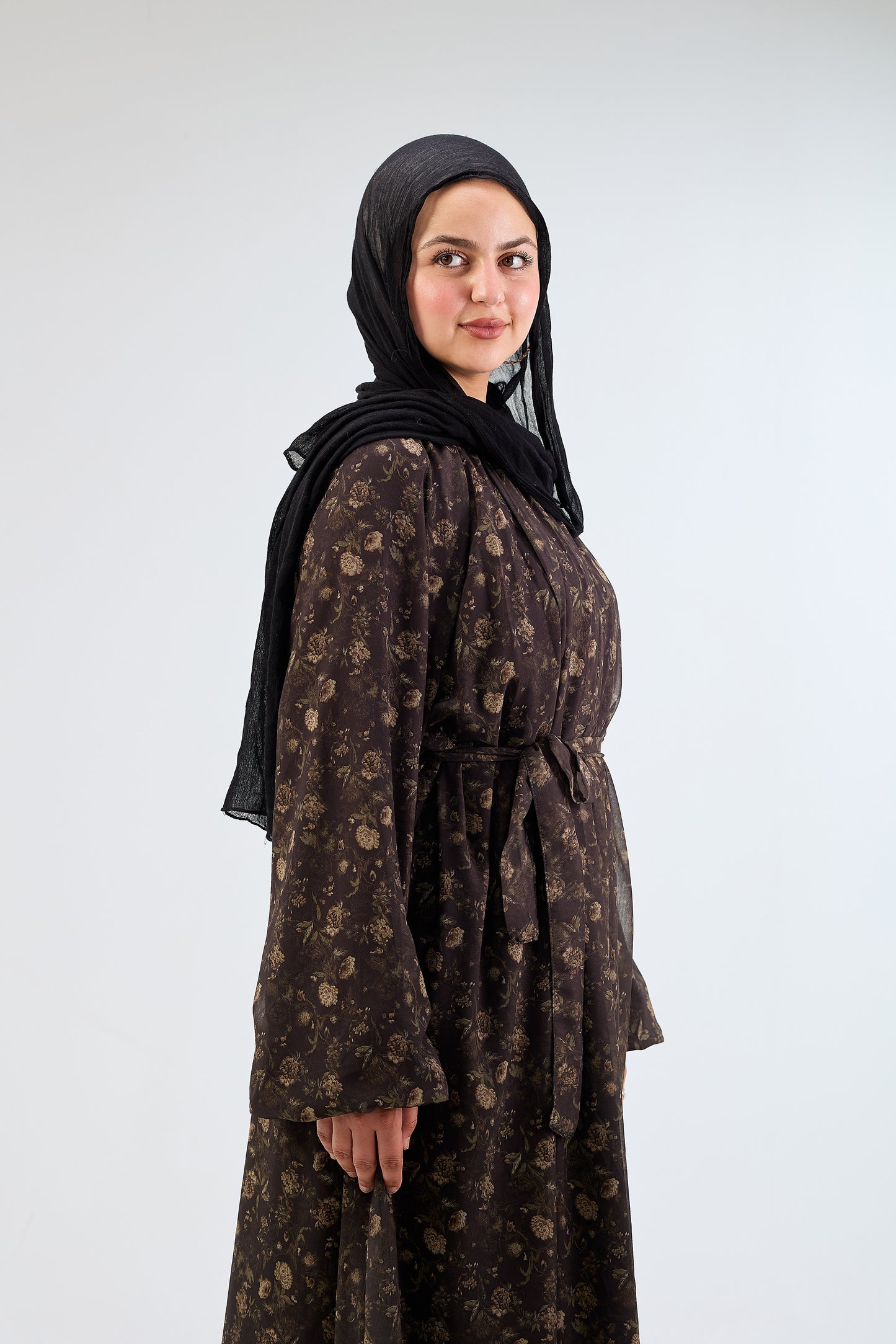 Earthy Brown Chiffon Dress