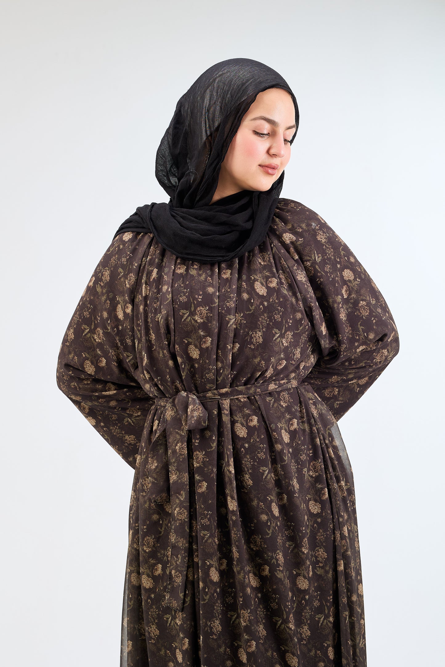 Earthy Brown Chiffon Dress