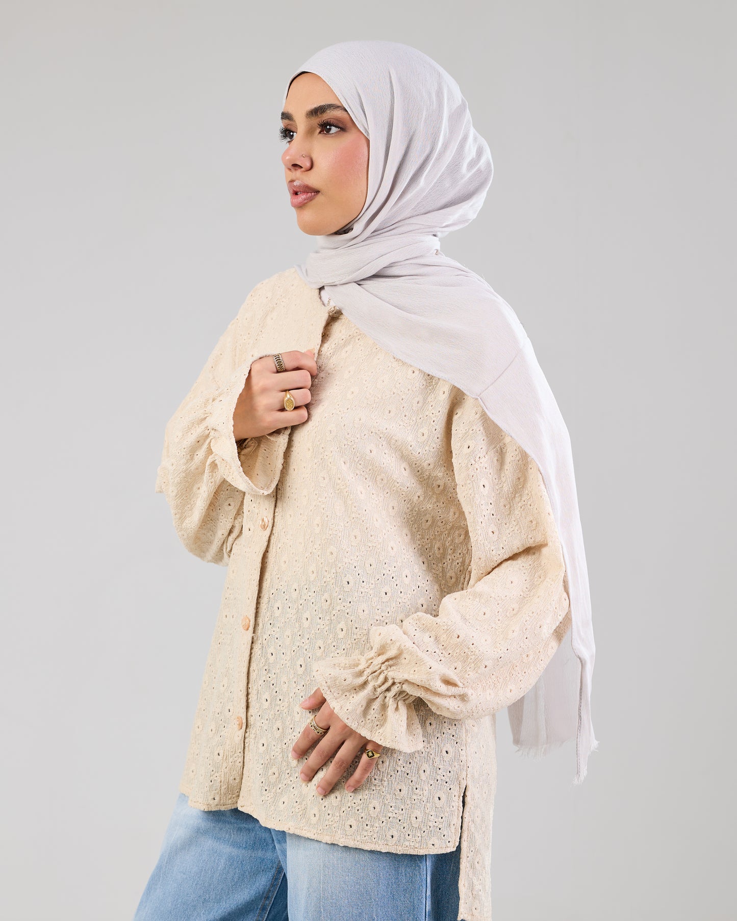 Airy Cotton Eyelet Blouse