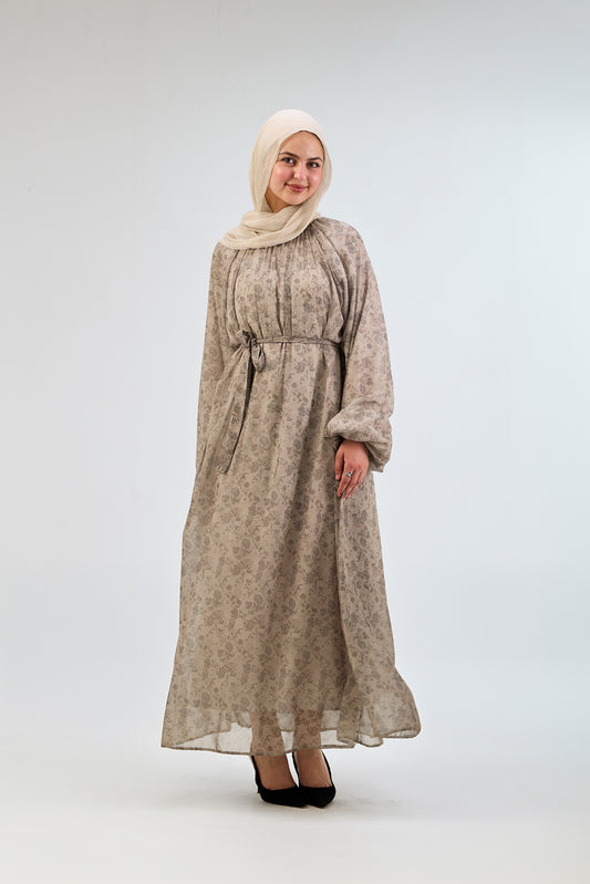 Olive Branch Chiffon Dress