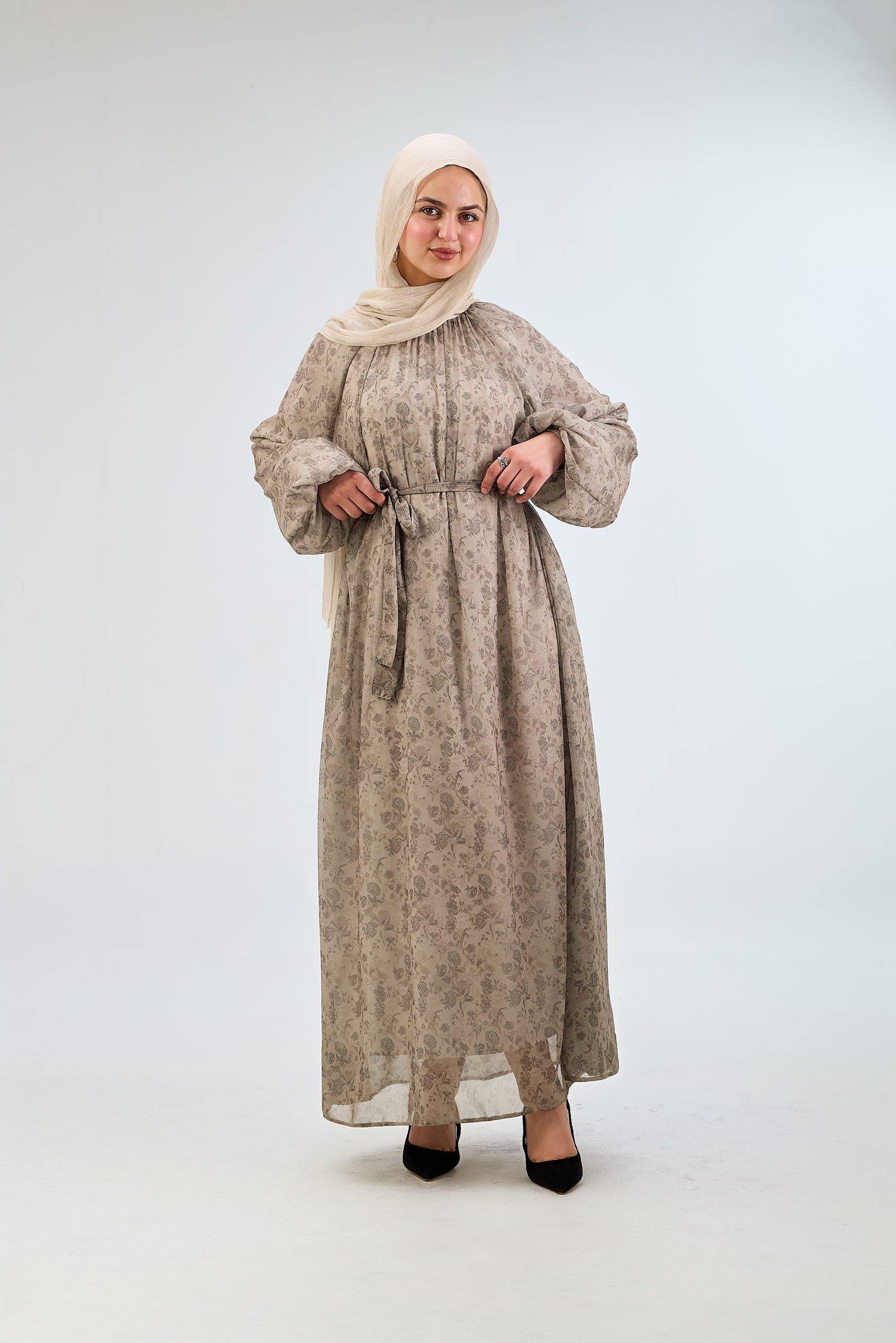 Olive Branch Chiffon Dress