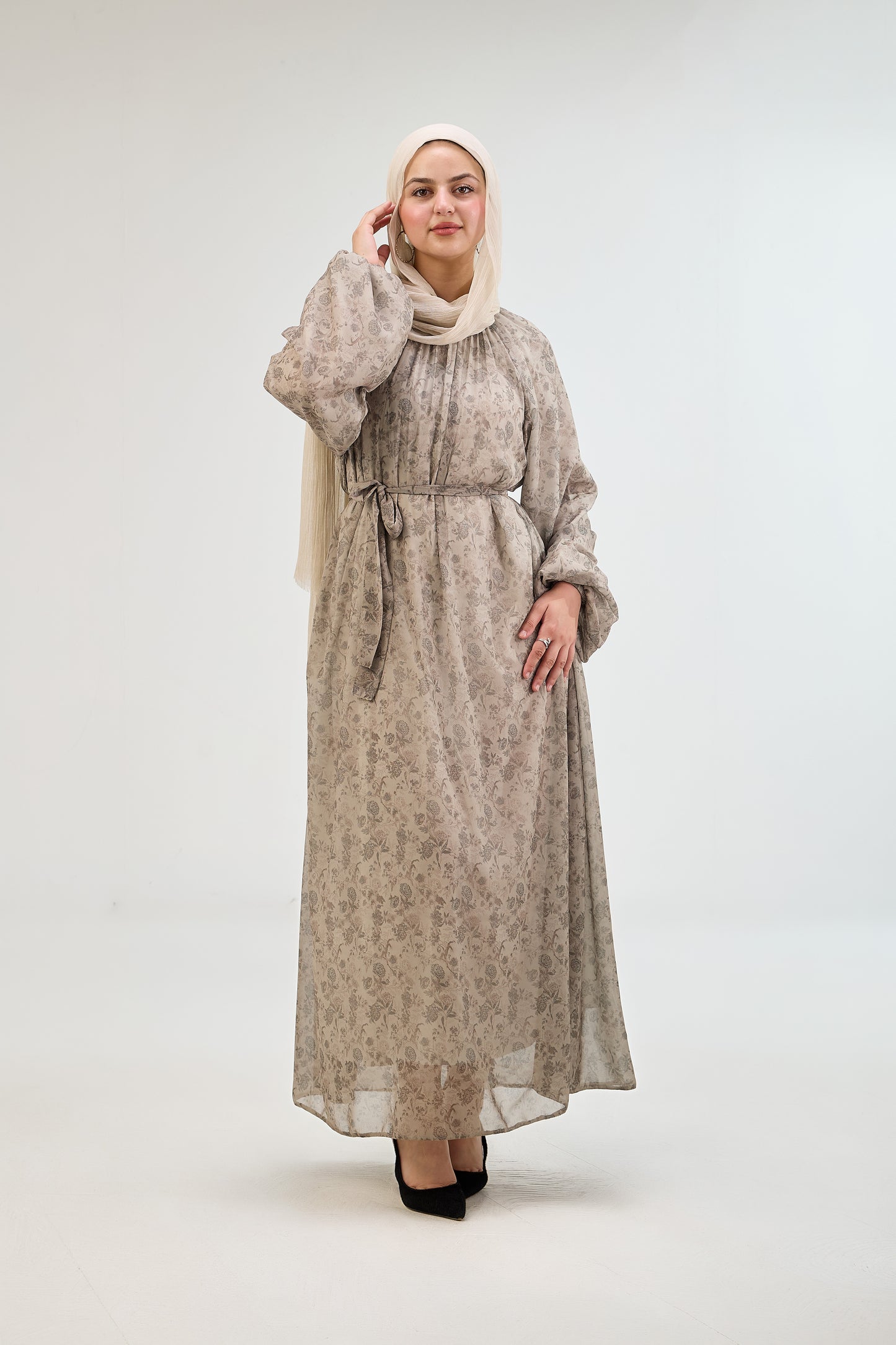 Olive Branch Chiffon Dress