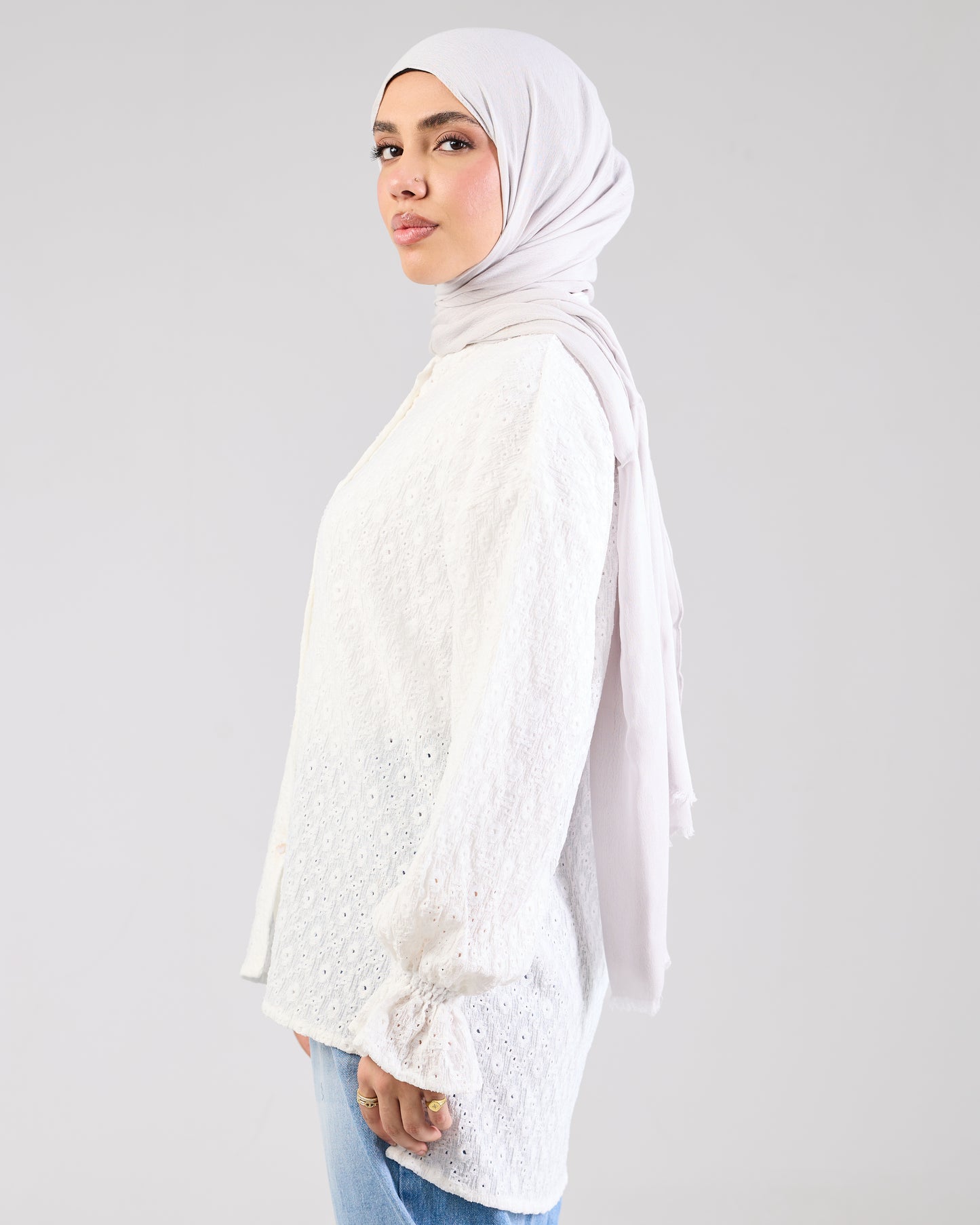 Airy Cotton Eyelet Blouse