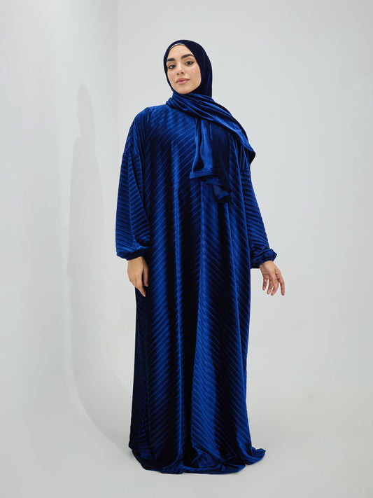 Blue Velvet Pleated