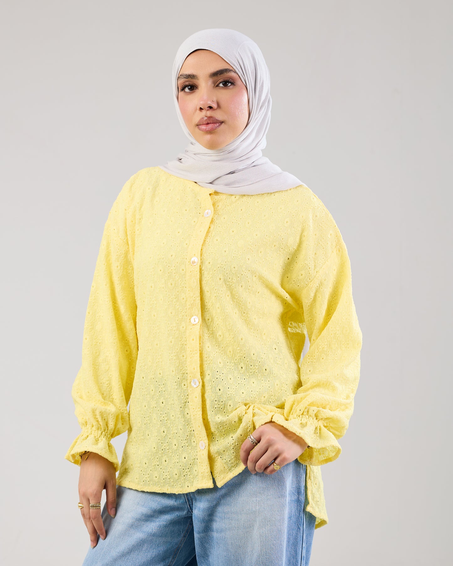 Airy Cotton Eyelet Blouse
