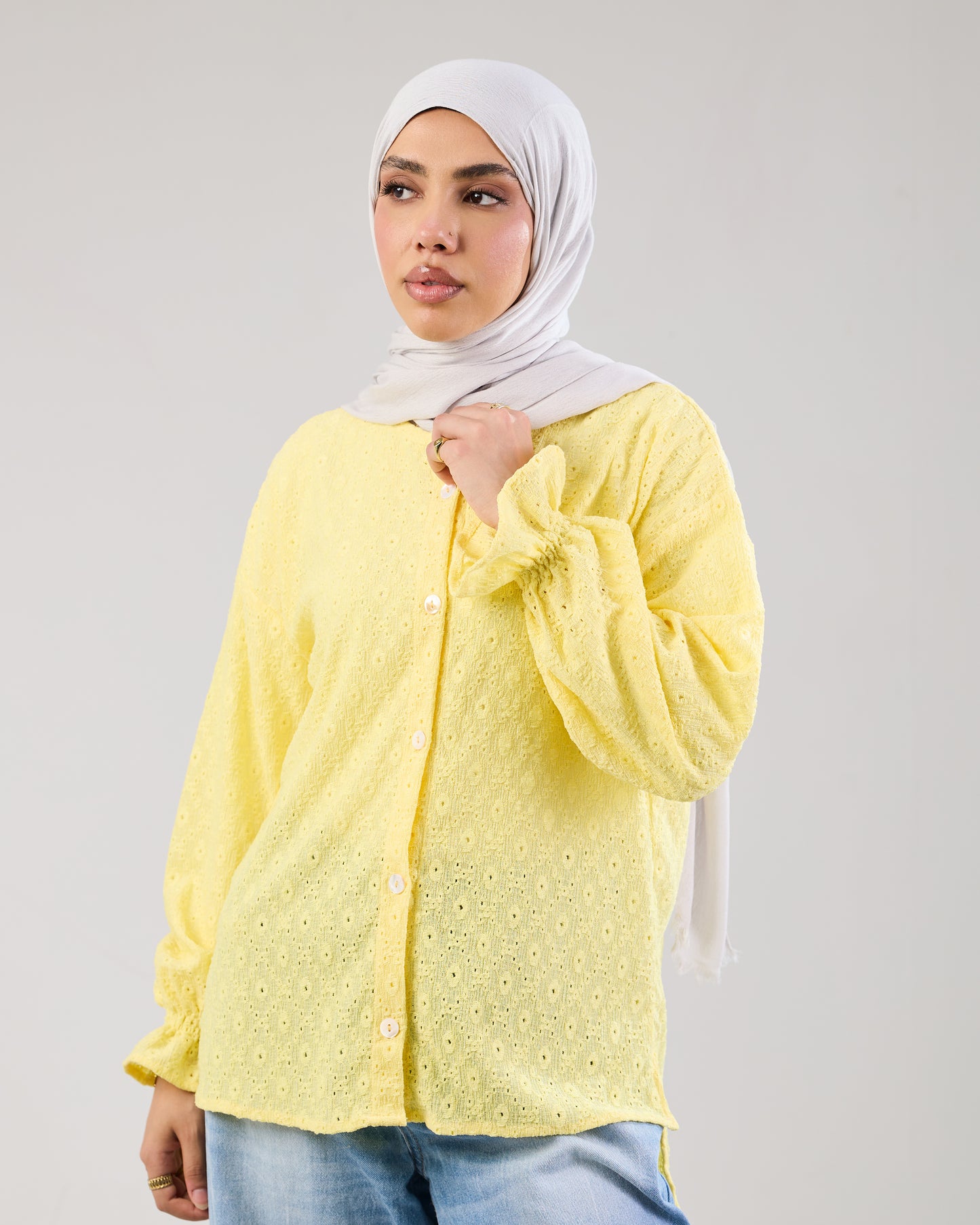 Airy Cotton Eyelet Blouse