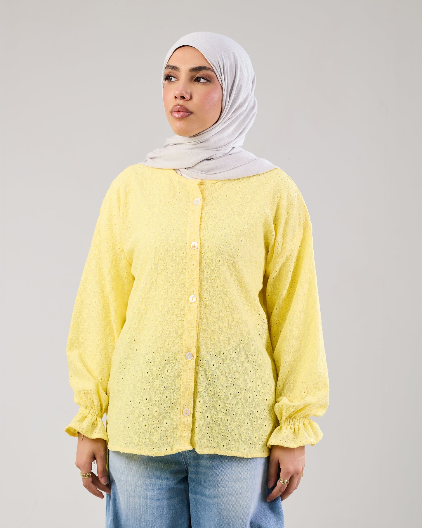 Airy Cotton Eyelet Blouse