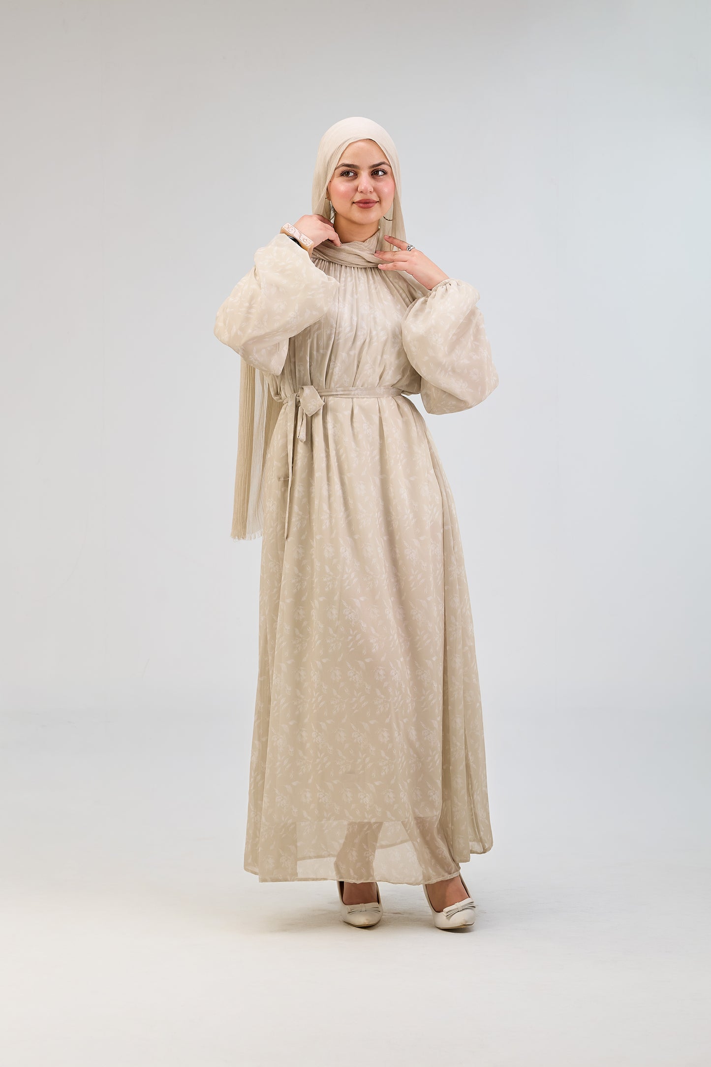 Pearl White Chiffon Dress