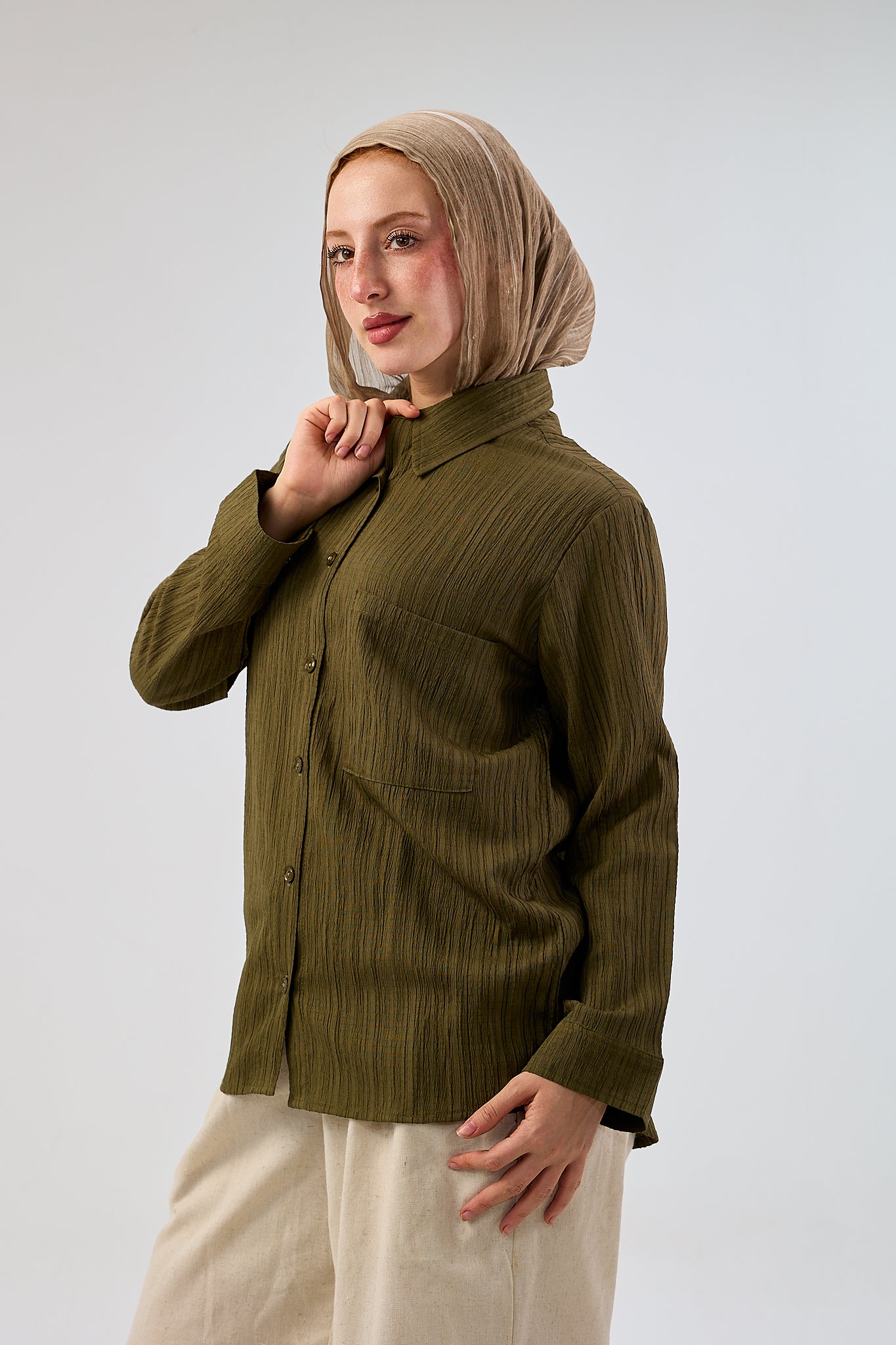 Crinkle Friska Button-Up Shirt