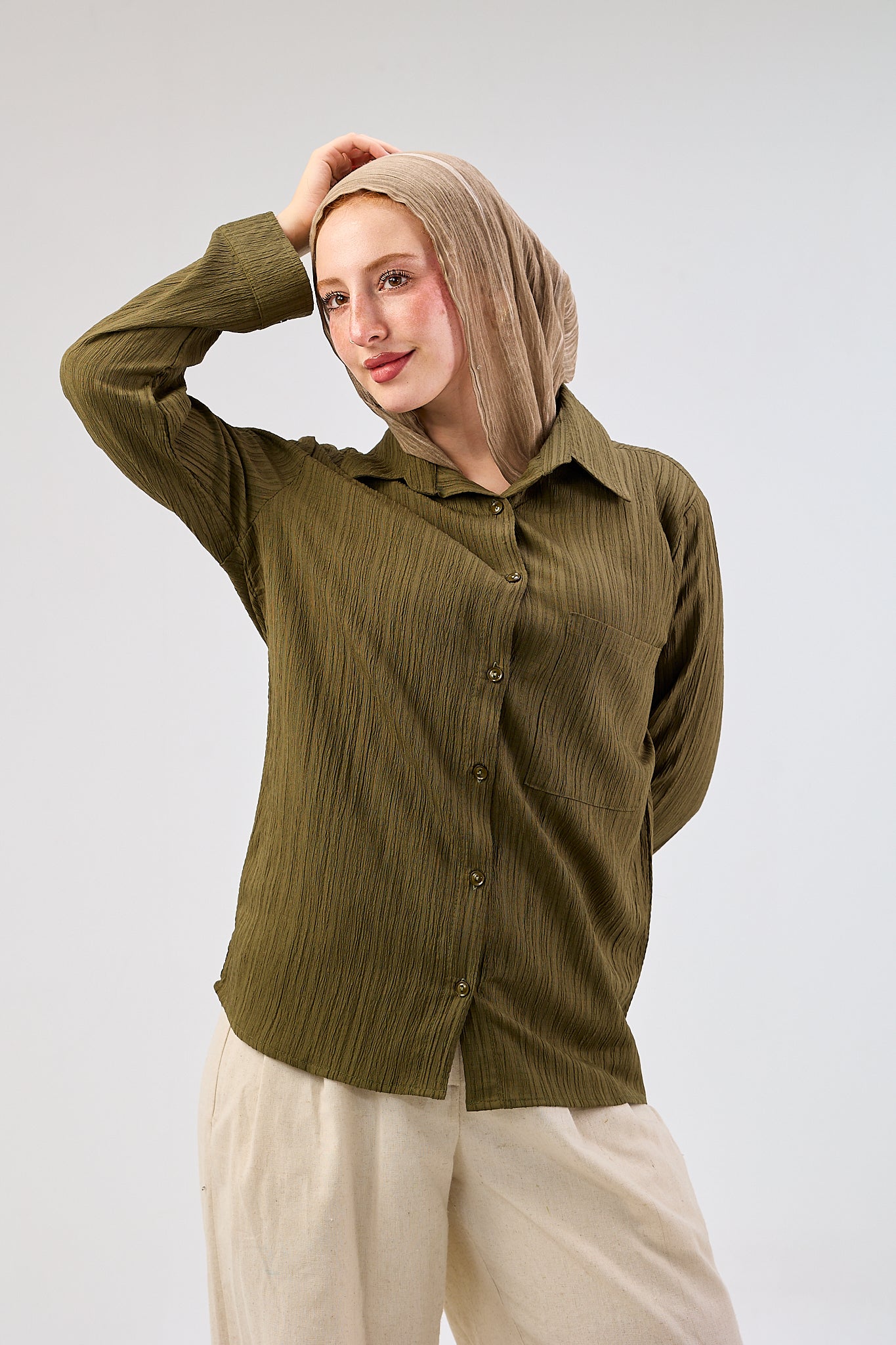 Crinkle Friska Button-Up Shirt