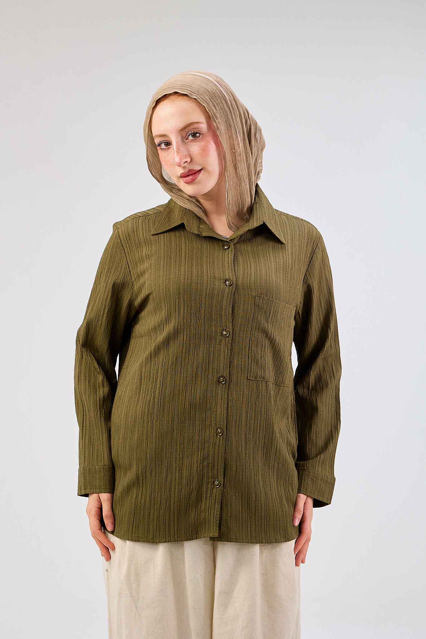 Crinkle Friska Button-Up Shirt