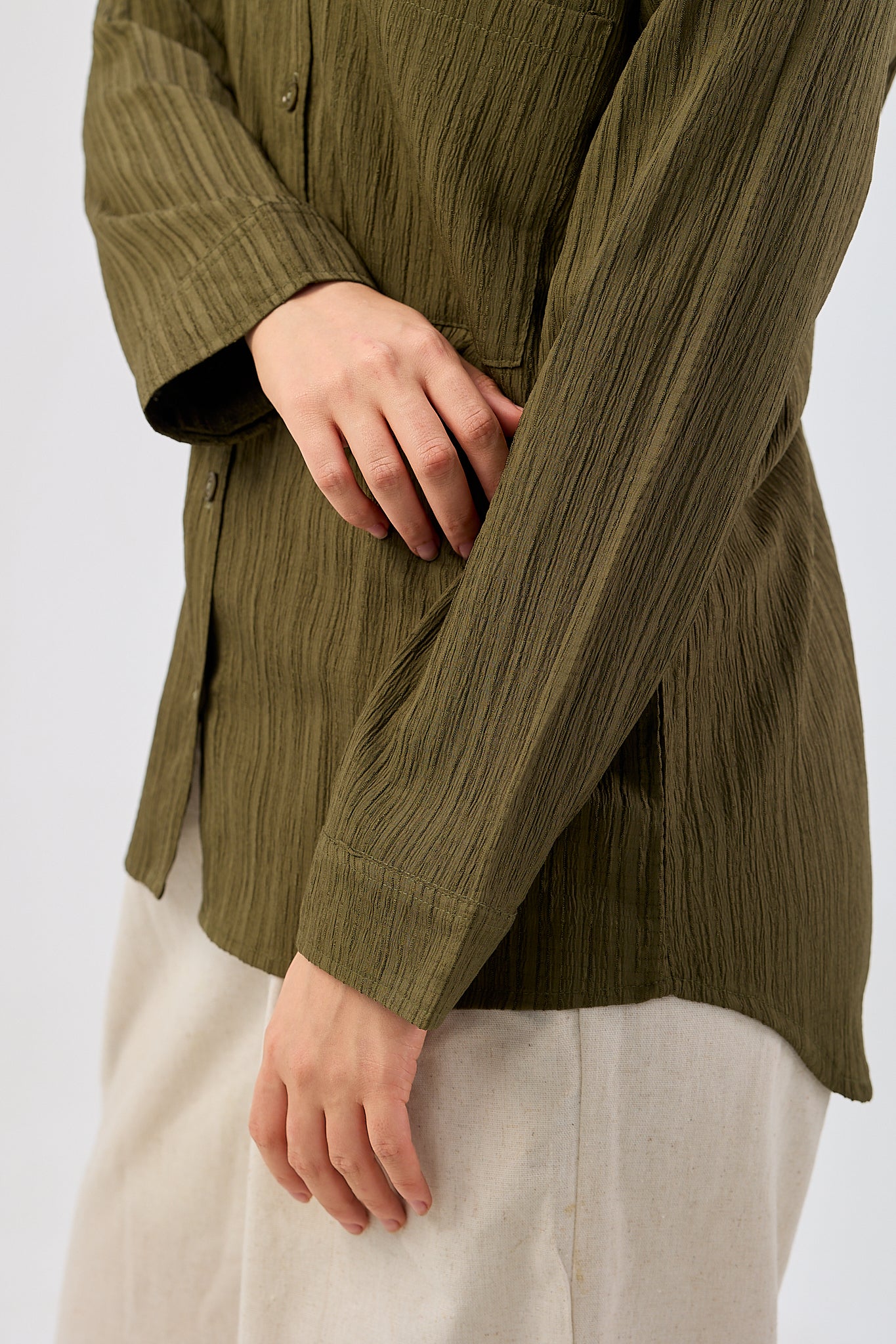 Crinkle Friska Button-Up Shirt