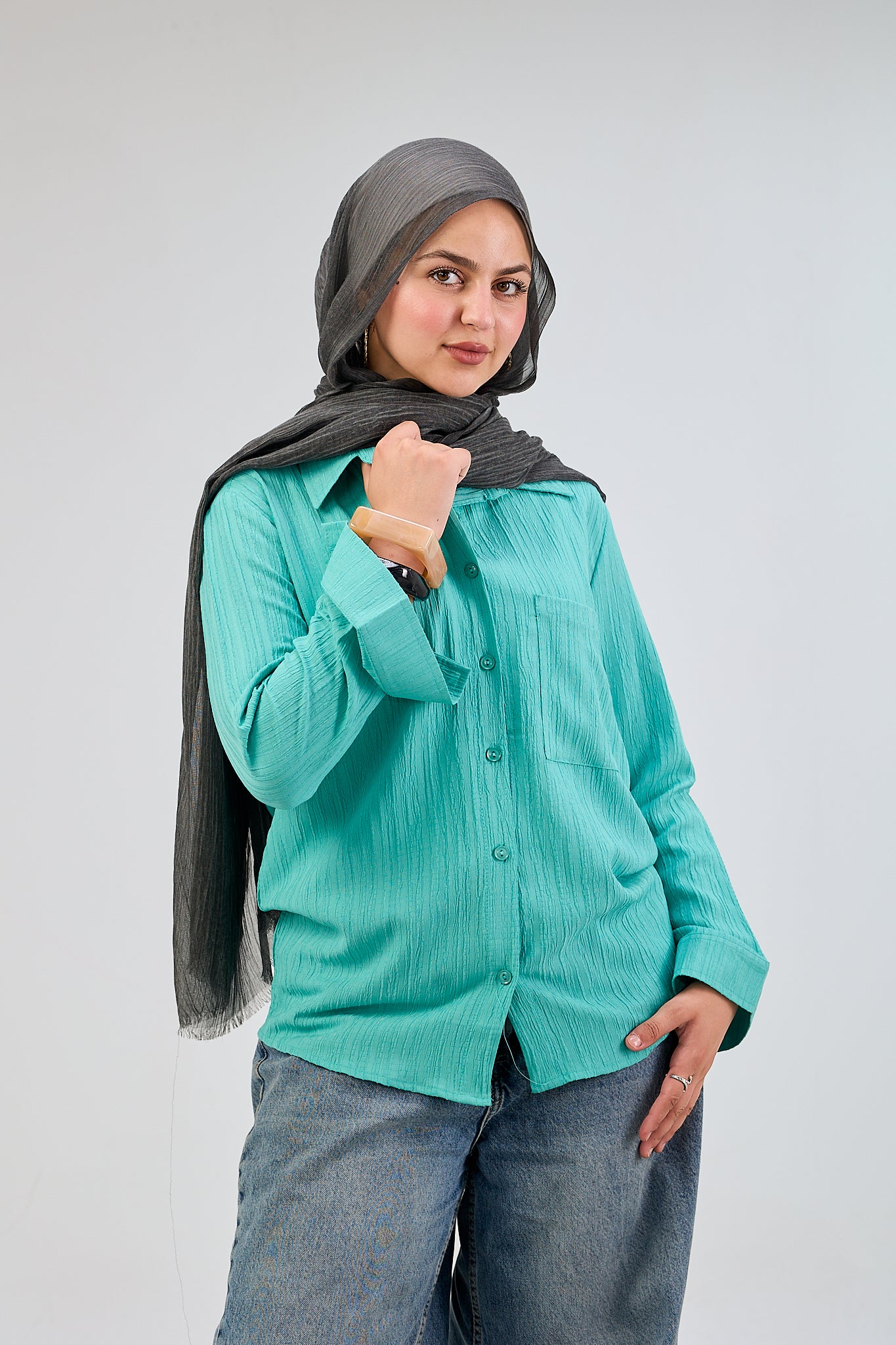 Crinkle Friska Button-Up Shirt