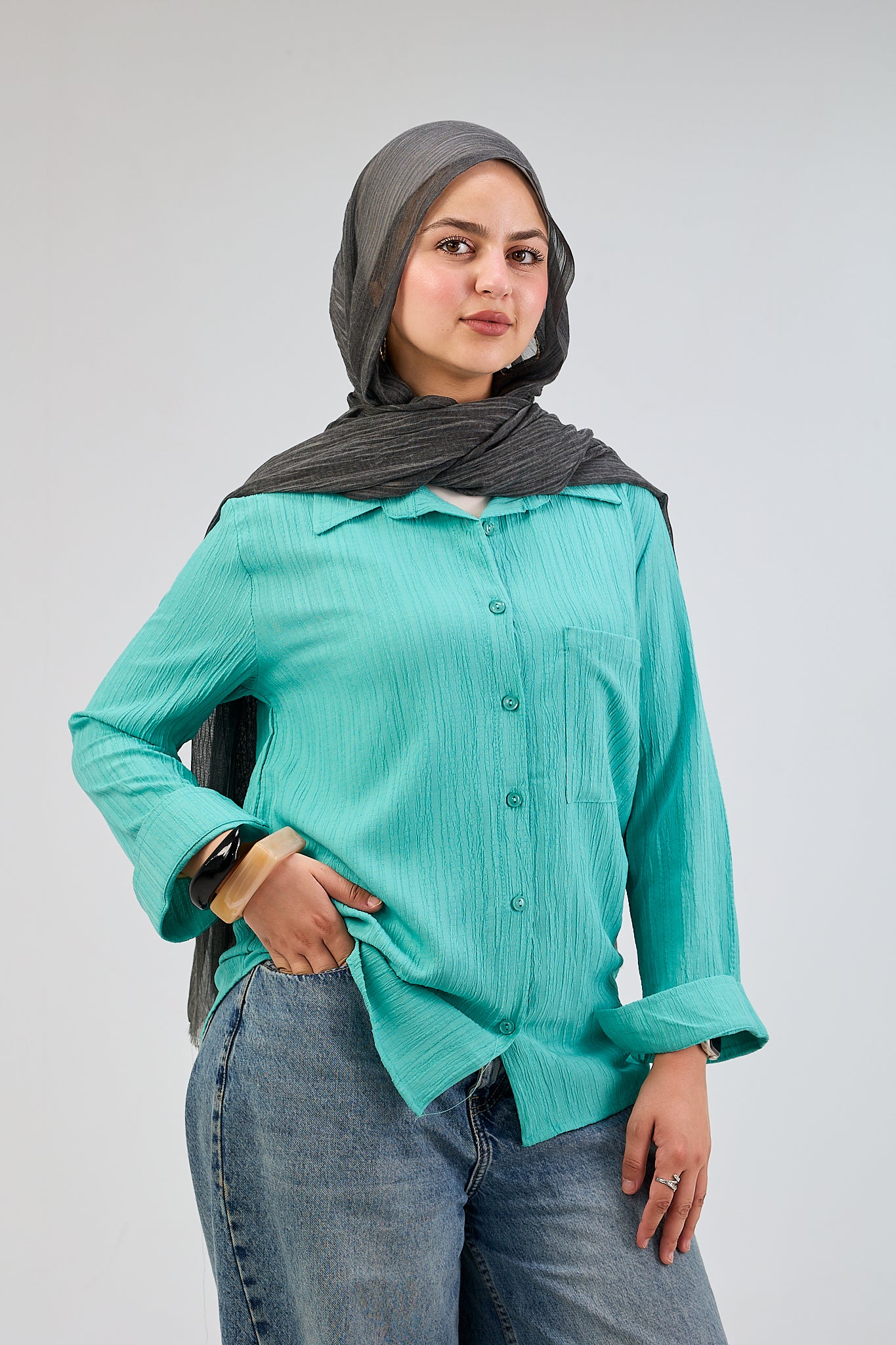 Crinkle Friska Button-Up Shirt