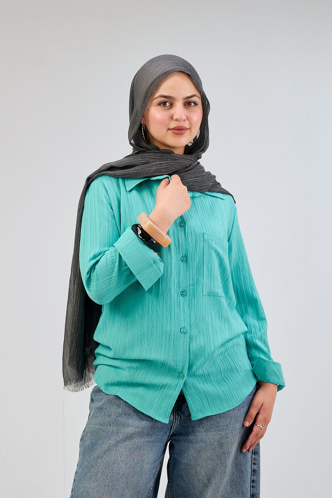 Crinkle Friska Button-Up Shirt
