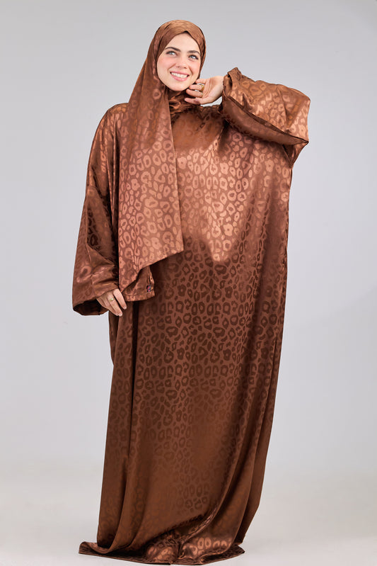 Satin Jacquard Brown