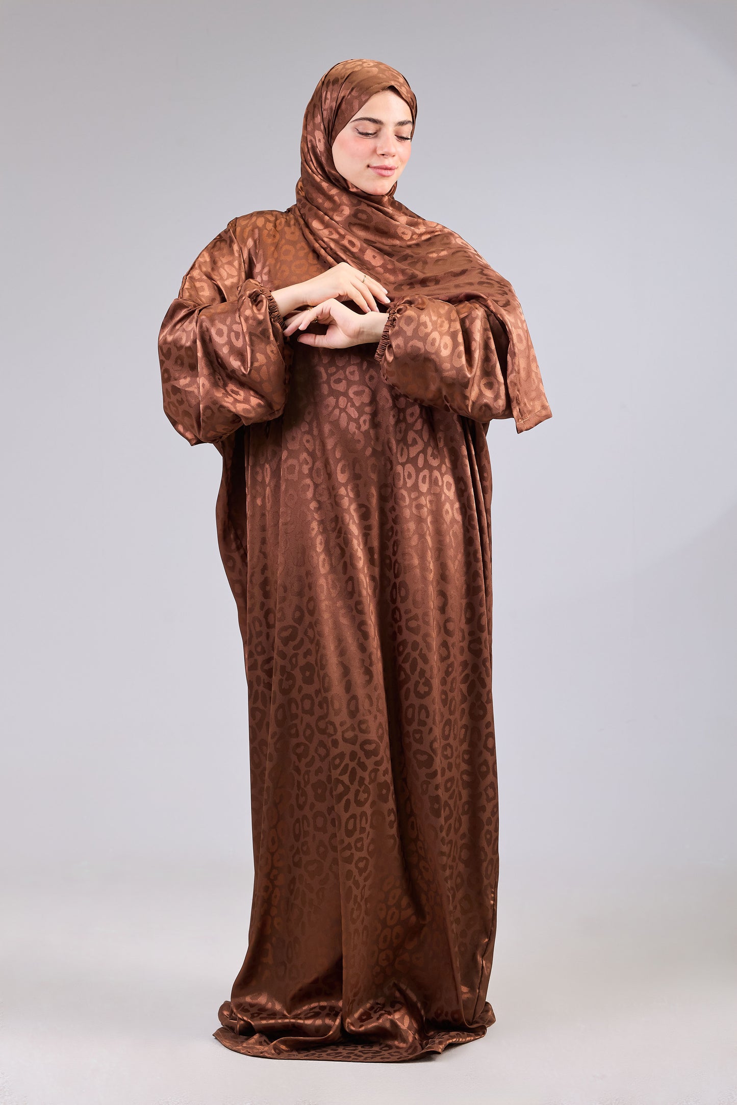 Satin Jacquard Brown