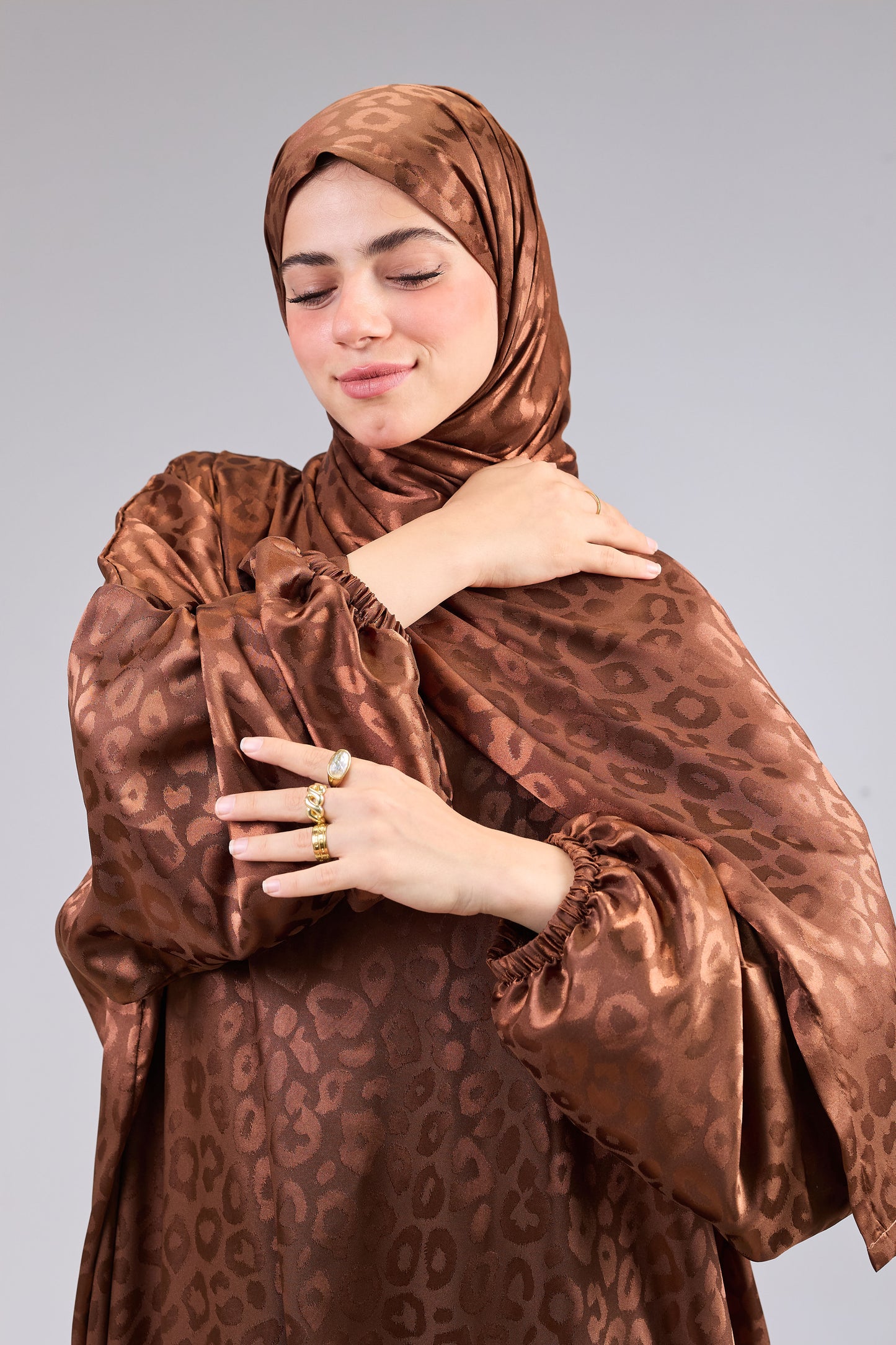 Satin Jacquard Brown