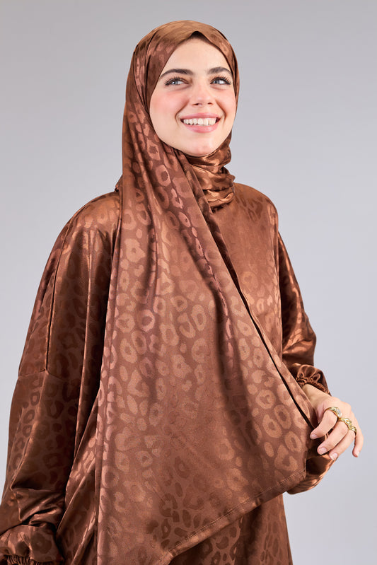 Satin Jacquard Brown