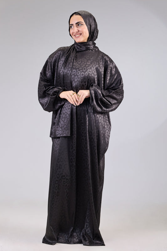 Satin Jacquard Black