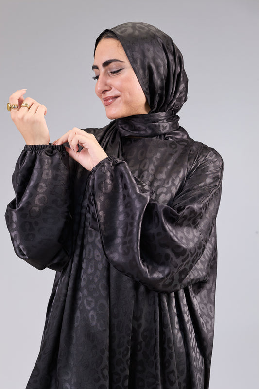 Satin Jacquard Black