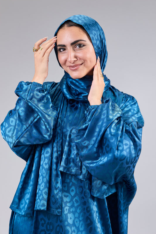 Satin Jacquard Cobalt