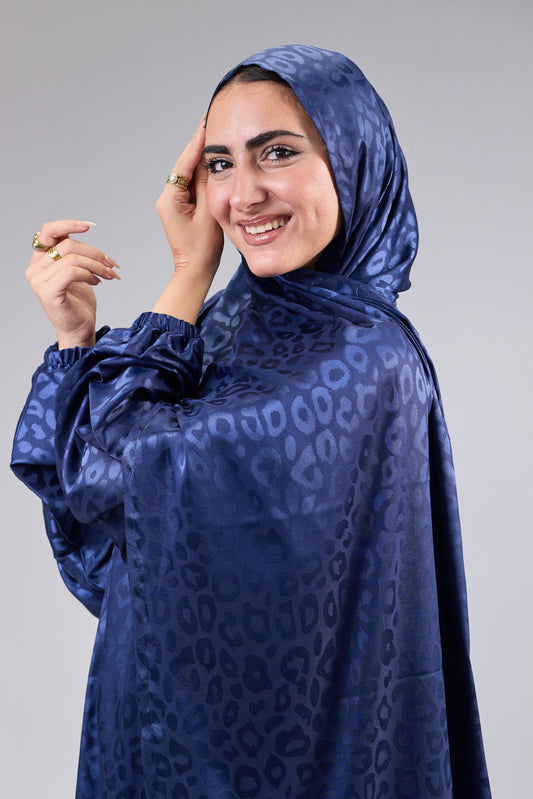 Satin Jacquard Cobalt Blue