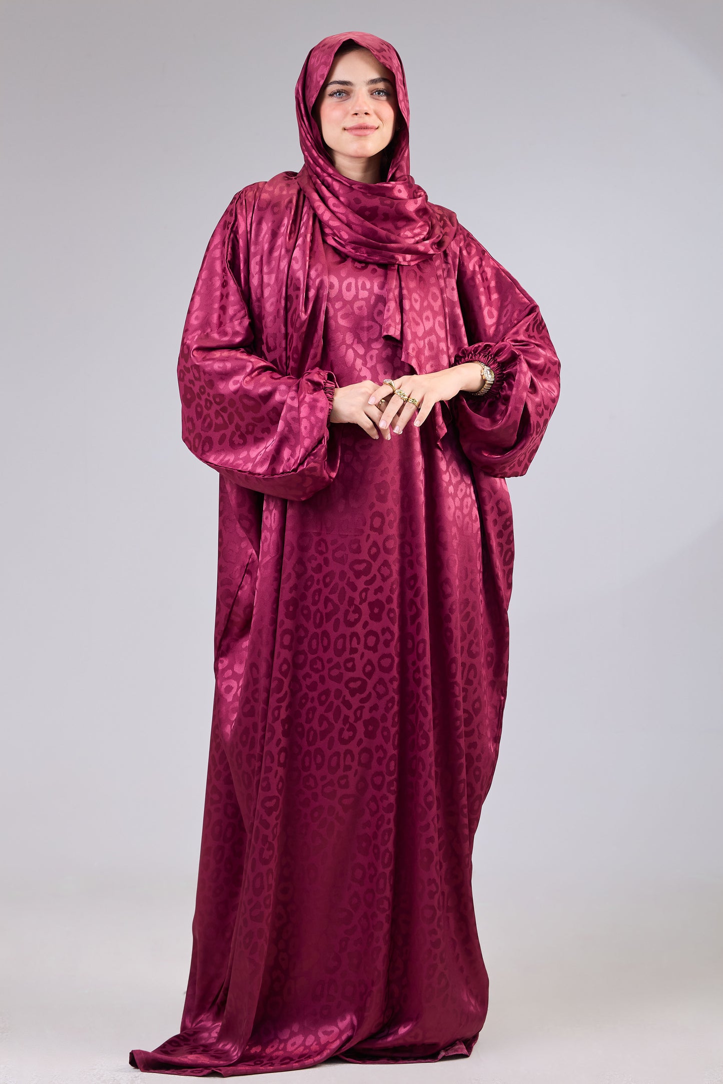 Satin Jacquard Maroon