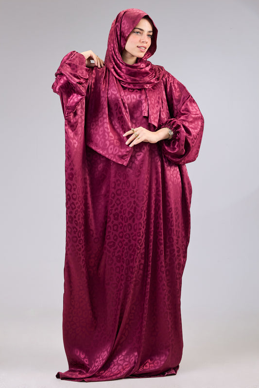 Satin Jacquard Maroon