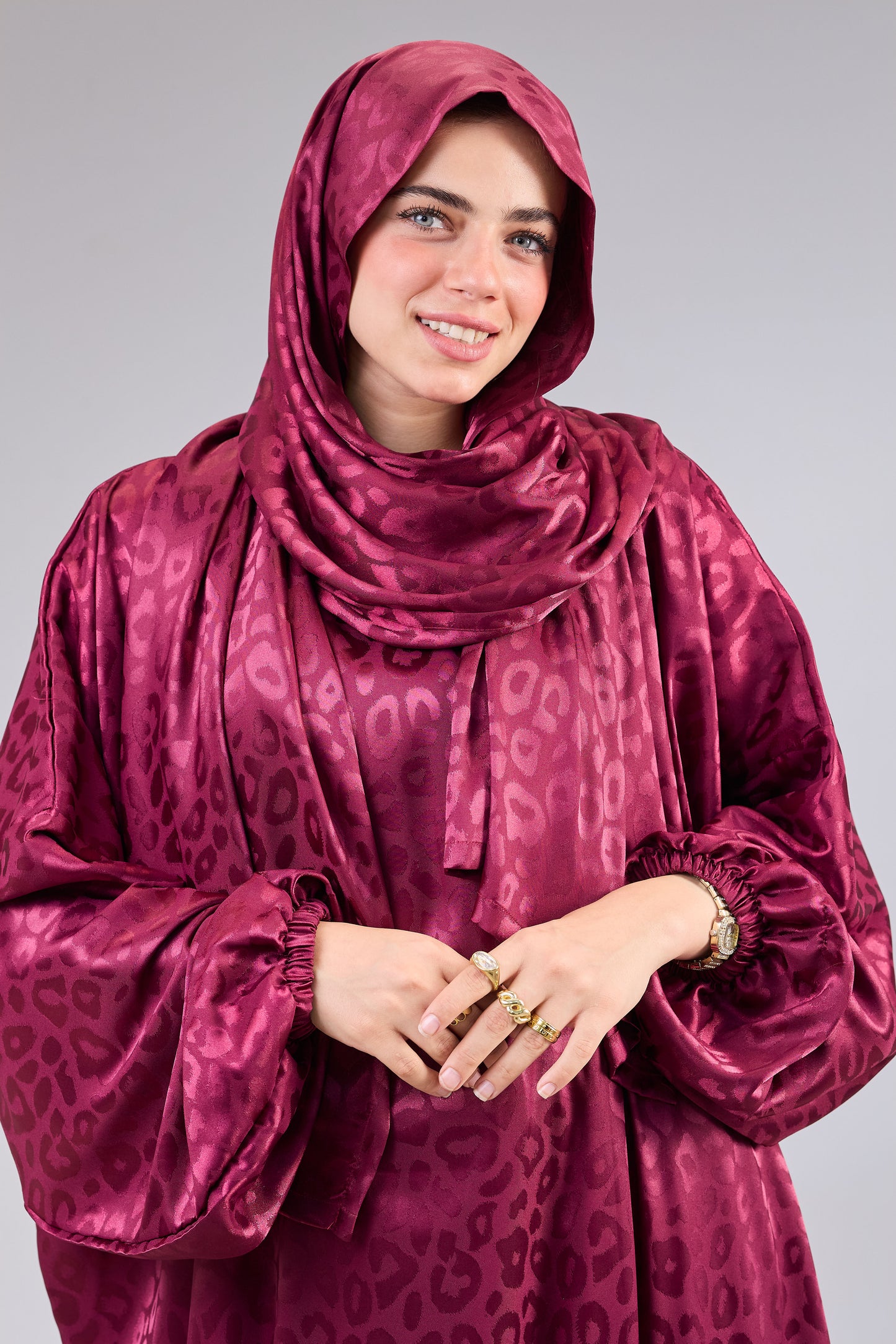 Satin Jacquard Maroon