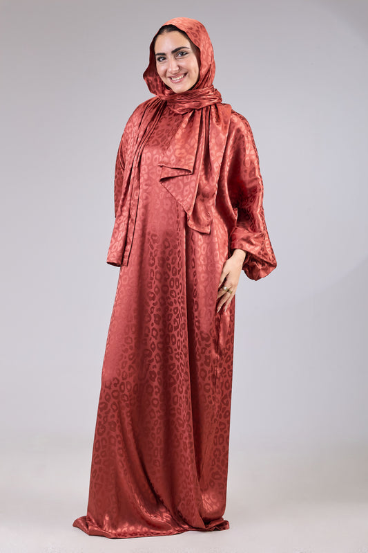 Satin Jacquard Burnt Orange