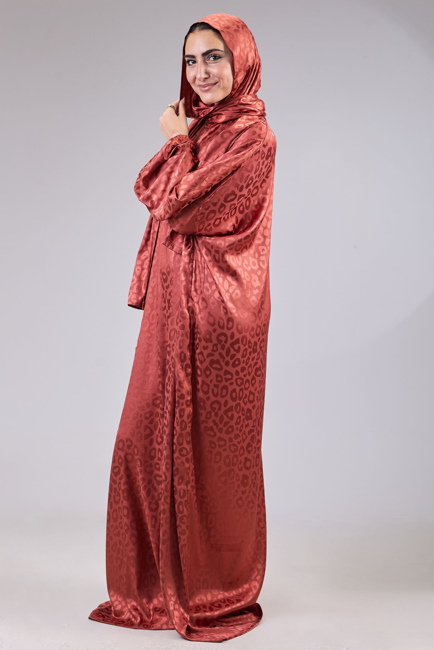 Satin Jacquard Burnt Orange