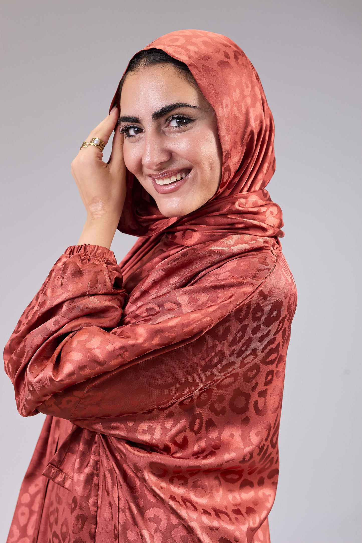 Satin Jacquard Burnt Orange