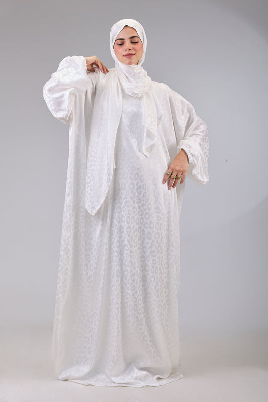 Satin Jacquard white