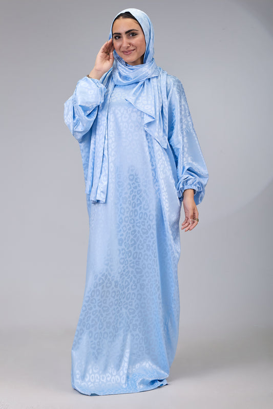 Satin Jacquard Ice Blue